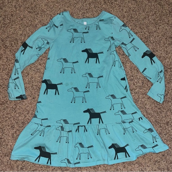 Tea Collection Horse dress turquoise green size 12 - Picture 1 of 6